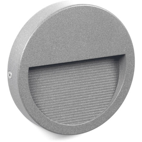 Applique asymétrique SLIM Round IP65 LED SMD 4W 545lm(128lm) CRI90 3000K 42º/85º Gris (1/3)