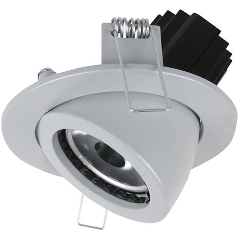 Plafonnier encastré tilt MINI LUNA Adjustable Round 1-10V,Push LED COB 4.70W 650lm(502lm) CRI90 2700K 38º Gris (1/2)