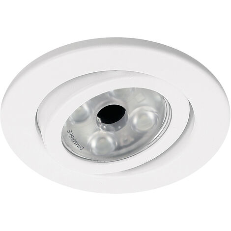 Plafonnier encastré tilt KOS Adjustable Round GU10 50W Blanc (1/3)