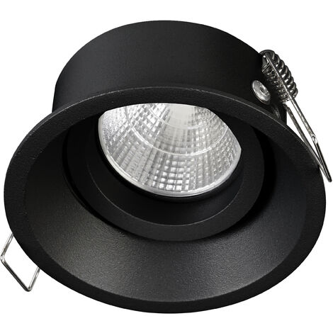 Plafonnier encastré tilt LEDA Redondo ajustable GX5.3 50W Noir (1/4)