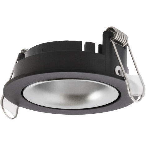 Plafonnier encastré NOK1 Fixed Round Noir Chromé (1/2)
