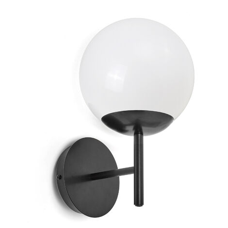Applique OXY E27 40W Cristal opalisé Noir (1/4)