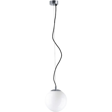 Suspension OXY E27 40W ⌀200mm Cristal opalisé Chromé (1/2)
