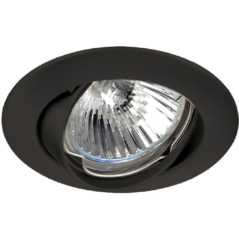 Plafonnier encastré tilt NIX Adjustable Round GU10 50W Noir (1/3)