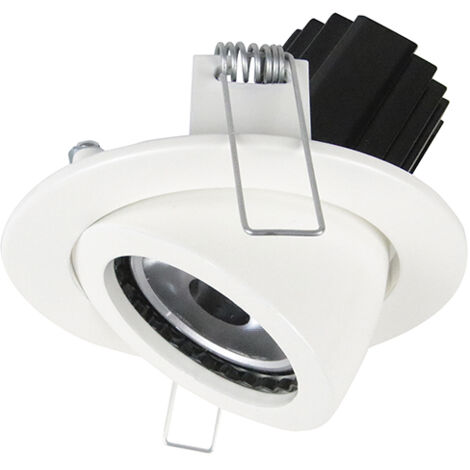 Plafonnier encastré tilt MINI LUNA Adjustable Round LED COB 10.60W 1317lm(1005lm) CRI90 2700K 38º Blanc (1/2)