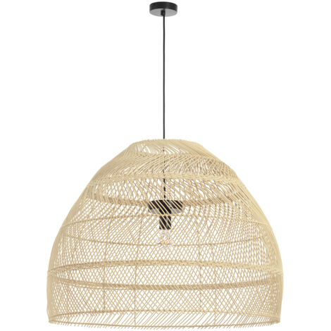 Suspension VIETNAM XL E27 15W Osier clair Noir (1/3)