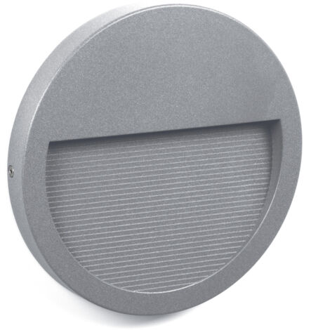 Applique asymétrique SLIM Round IP65 LED SMD 9W 1100lm(293lm) CRI90 3000K 38º/78º Gris (1/3)