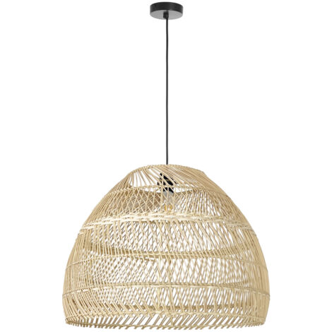 Suspension VIETNAM Small E27 15W Osier clair Noir (1/3)