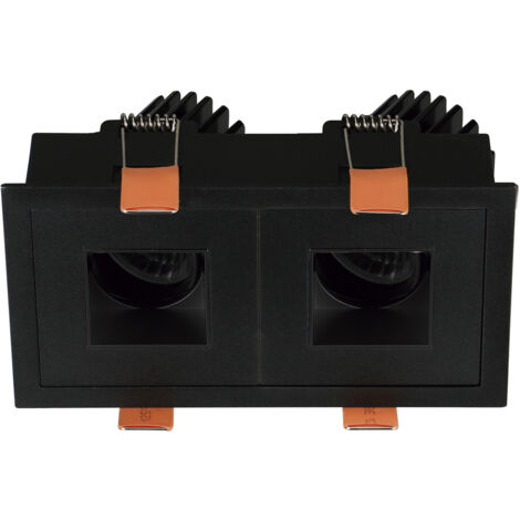 Plafonnier encastré tilt VIP3 2X Square Square LED COB 2x10.60W 1456lm(2222lm) CRI90 4000K 38º Noir Noir (1/2)