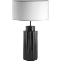 Lampe à poser CERAMIC E27 15W Noir Coton gris