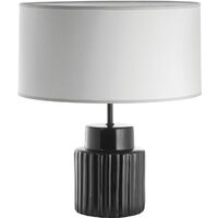 Lampe à poser CERAMIC E27 15W Noir Coton gris