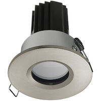 Plafonnier encastré PALMA Fijo redondo IP65 1-10V,Push LED COB 15.60W 1940lm(1471lm) CRI90 2700K 28º Chromé mat