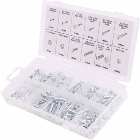 Assortiment boulons et écrous vis rondelle 347 éléments