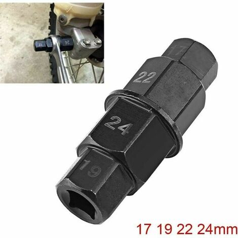 Clé Spéciale Pour Axe De Roue Avant Moto - 17mm (adaptable 19,22,24mm), Acier Massif, Montage/démontage Facile, Portable