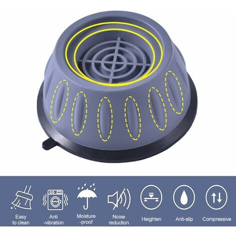 DPZO Tampons À Pied Machine À Laver 4 Pièces Universal Tapis Anti-Vibration  pour Machine à Laver - Caoutchouc Antidérapant Coussinets/Pieds