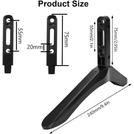 Meuble TV sur Pied, Pieds TV pour Téléviseur de 32 à 65 Pouces, Support de TV pour Plat et Incurvé TV LCD jusqu'à 45 kg, Distance de Trou de Montage de 22 mm à 55 mm-DPZO