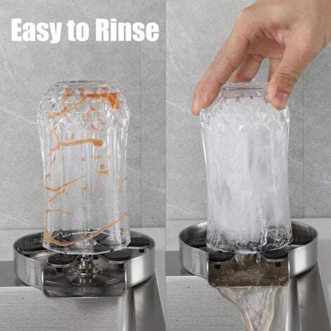Lave Verre, Rince Verre Evier, 304 Lave-Verre En Acier Inoxydable, Lave Verre Evier, Laveurs De Gobelets Automatiques Pour Home Bar Cafe Restaurant-DPZO