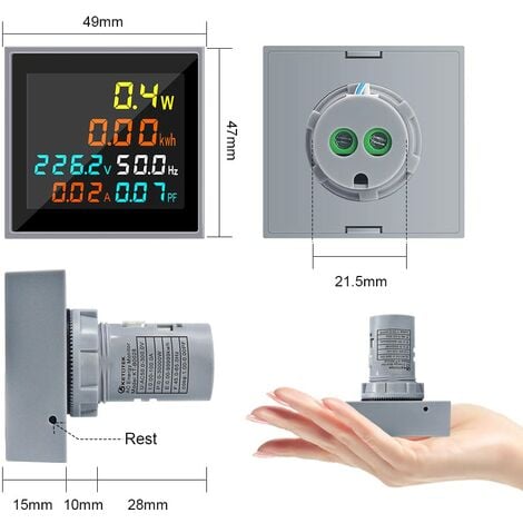 Ampèremètre disjoncteurs DIN rail voltmètre ampèremètre avec courant infér