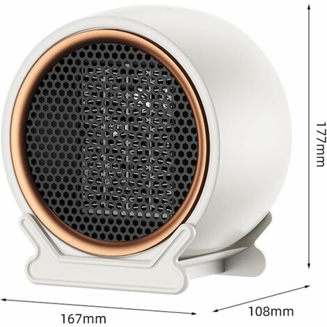 Radiateur Portable Céramique 600W - Chauffage Rapide Avec Télécommande Et Minuterie - Pour Bureau, Chambre, Camping