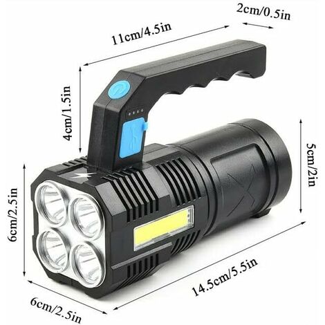 Eslas Lampe de Travail LED, Rechargeable Lampe Atelier COB Torche