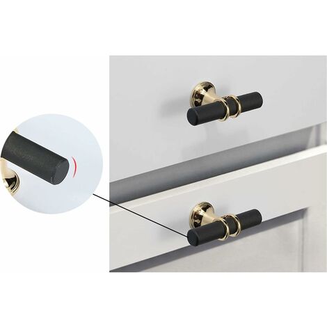 UFURMATE Lot De 4 Poignées De Tiroir En Laiton Brossé à Trou Unique Pour Commode, Tiroir, Armoire, Armoire (doré