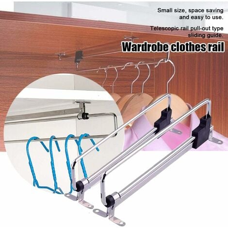 2pcs Tringle rétractable pour placard, penderie, penderie télescopique en acier inoxydable pour un choix facile de vêtements (taille : 30 cm,40cm)-DPZO