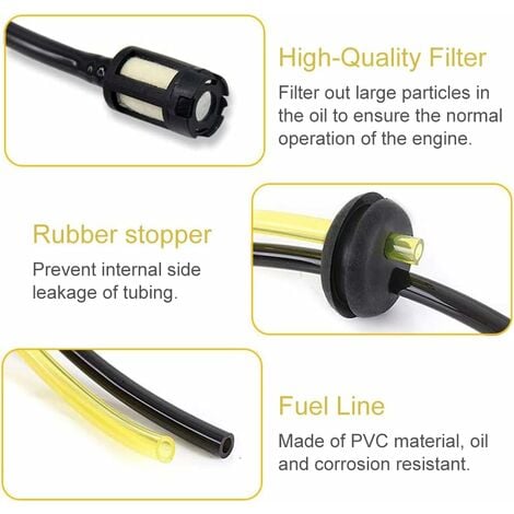 Tuyaux D'essence Avec Filtre, Universel Filtre à Essence kit,Tuyau de Carburant Pour Débroussailleuse, Durites D'essence de Tondeuses Avec Poire d Amorçage, Pour le Jardinage et L'agriculture-DPZO
