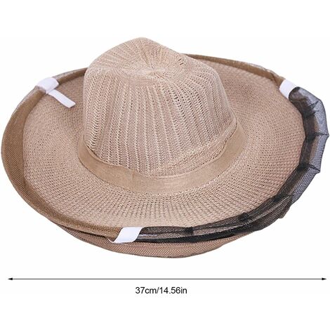 Chapeau Apiculteur Rond Voile Filet Protection Insectes ZffXH Lot De 2 Chapeaux Apiculture Avec Voile - Protection Soleil Et Insectes - Réglable 56-60cm Voile Apiculteur