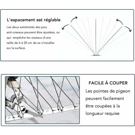 14 Pièces) 25cm Acier Inoxydable Protection Oiseaux Pics De Défense