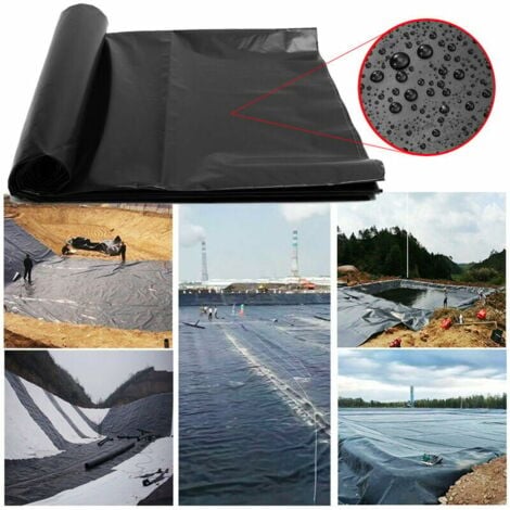 Liner pour Bassin Aqualiner, Doublure d'Étang à Poissons en HDPE, Épaisseur 0.12mm, Dimensions 5 x 4.5 m.-DPZO