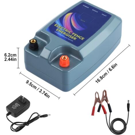 Kit de clôture électrique, Clôture électrique pour bétail, animaux, électrificateur de clôture, haute puissance, 3 modes d'alimentation pour élevage de volailles-DPZO