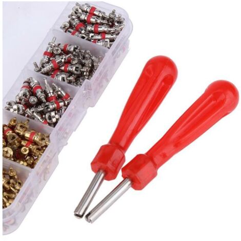 Kit Réparation Valve Pneu 100 Pièces - Démonte Valve + Cœurs De Valve Universels