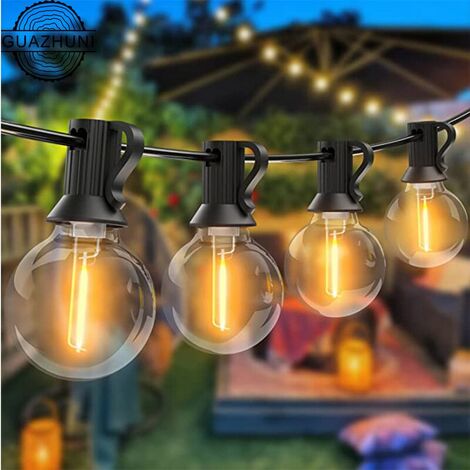 Guirlande lumineuse DEL solaire de style vintage à filament -  Intérieur/Extérieur - 15 ampoules - 10.5 m
