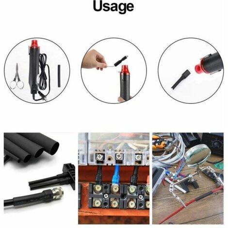 LIBERRWAY – Kit De 650 Gaines Thermorétractables Noires – 8 Tailles (1 à 10 Mm) – Ratio 2:1 – Isolant Ignifuge – Pour Câbles RC, électronique, Bricolage