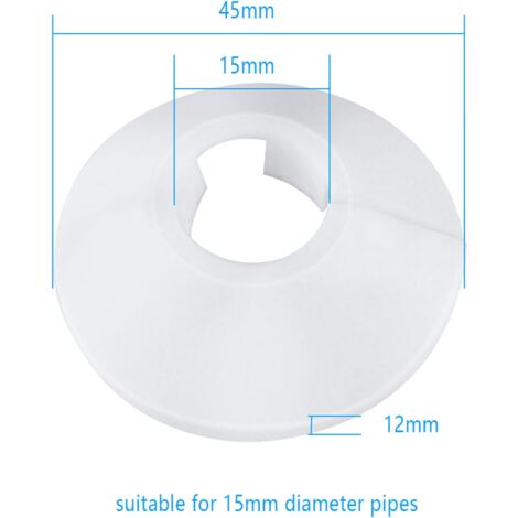 15 Cache-Tuyaux Blancs Pour Radiateur - Rosaces Décoratives 16mm | Plastique Solide