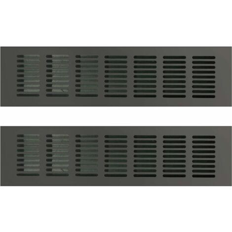 Grille D'aération Rectangulaire En Alliage D'aluminium Noir - 60x350 Mm - Pour Armoire, Salle De Bain, PC - 10