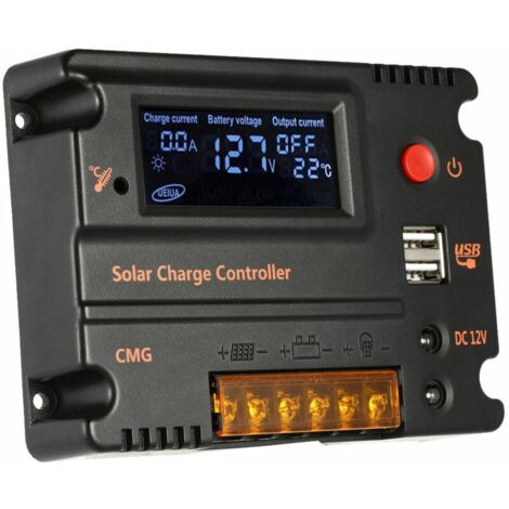 Régulateur De Charge Solaire 10A 24V - Contrôleur PWM, Protections Multiple, Pour Panneaux Solaires Et Batteries