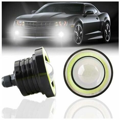 Feux de jour 9 LED voiture ronde avant antibrouillard lampe DRL diurne feux  de course(blanc)