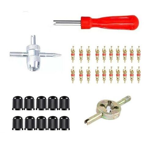 Lot De 2 Outils Démontage Valve Pneu 4 En 1 - Pour Vélos, Motos, Voitures