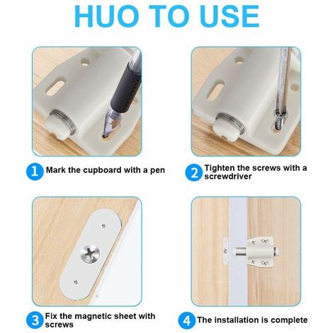 KBNIAN 6 PCS Loqueteau Magnétique à Pression Loquet Aimanté