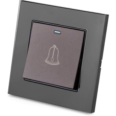 DPZO Bouton Sonnette Exterieur, Panneau en verre trempé sonnette mur porte sonnette interrupteur bouton poussoir dispositifs d'hôtel à domicile 1 pièce-DPZO