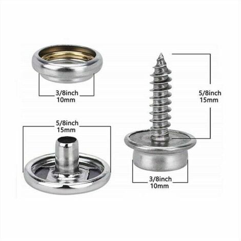 DPZO Lot de 150 boutons-pression en toile marine avec vis en métal de qualité marine de avec 2 pcs outils de réglage pour housse de bateau, meubles-DPZO