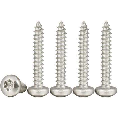 M5 x 16mm 20 Pcs Tête ronde Vis à bois 304 Acier inoxydable Vis