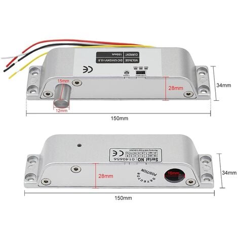 Serrure électrique à pêne dormant DC 12V à sécurité intégrée Mode NC