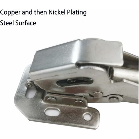 2 Charnières Placard 1/2" Semi-Caché Noir, Fermeture