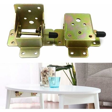 WANLIAN Charnières Pliantes Autobloquantes 90° - Support Pied Table Escamotable | Charge 125kg/paire | Fer Galvanisé
