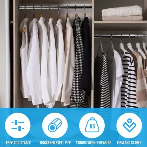Tringle De Penderie Réglable Robuste Sans Perçage Pour Suspendre Les Vêtements, Les Rideaux De Douche, Les Rideaux De Fenêtre, Les Penderies