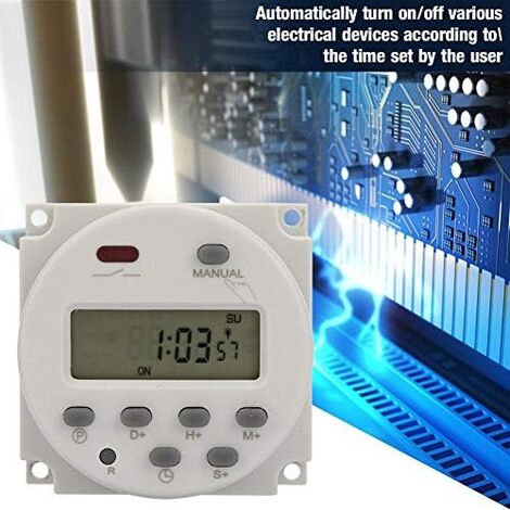 Mini minuterie programmable, 1 minute à 168 heures, contrôle électronique automatique du temps, 5 V 12 V 24 V 110 V 220 V, minuterie numérique murale (12 V DC)