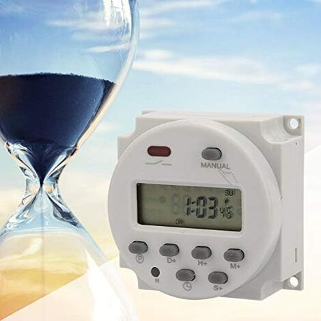 Mini minuterie programmable, 1 minute à 168 heures, contrôle électronique automatique du temps, 5 V 12 V 24 V 110 V 220 V, minuterie numérique murale (12 V DC)