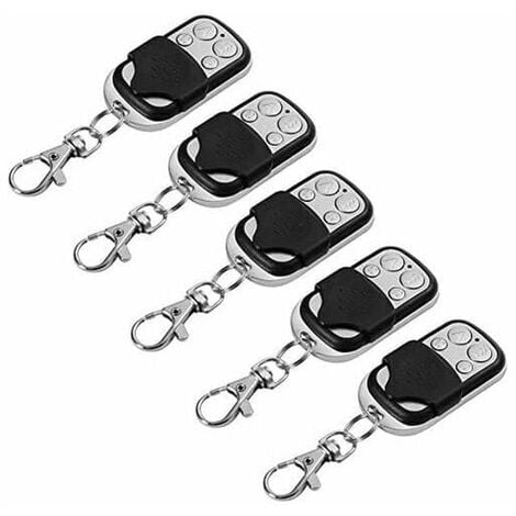 5pcs Télécommande Universel Clonage Portail Electrique Garage Ouvre-Porte Fob 433mhz Remplacement Porte Clé
